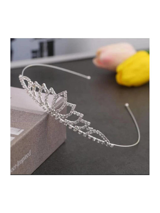 Bridal Crown Tiara Birthday Party Crystals Silver Height 2.70cm