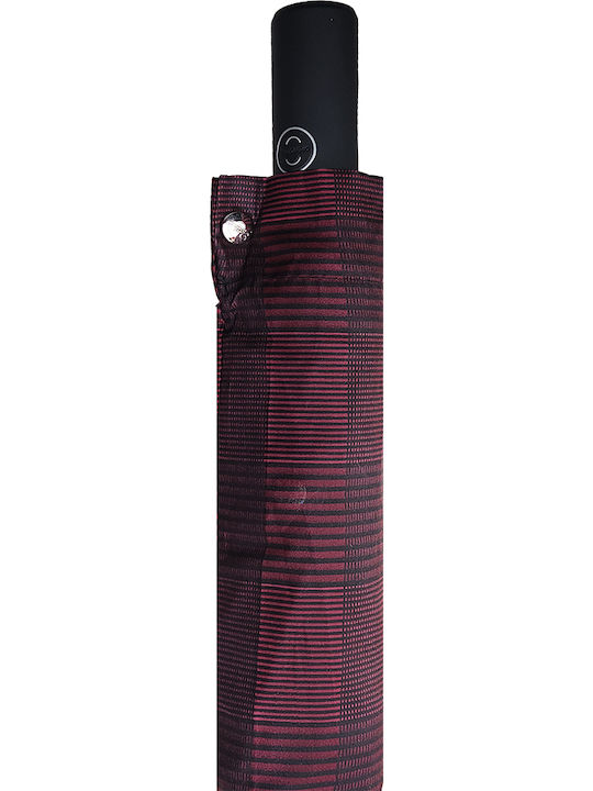 Unisex Windproof Automatic Umbrella Compact Red