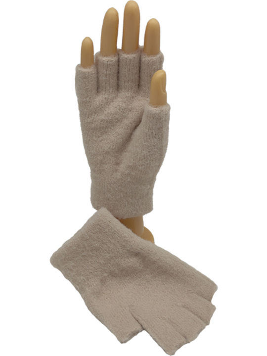 Beige Gestrickt Handschuhe