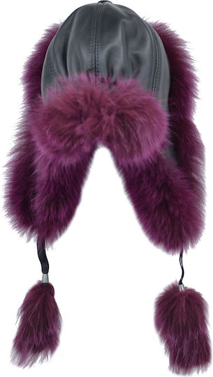 Earflap Γυναικείος Σκούφος Πλεκτός σε Μωβ χρώμα