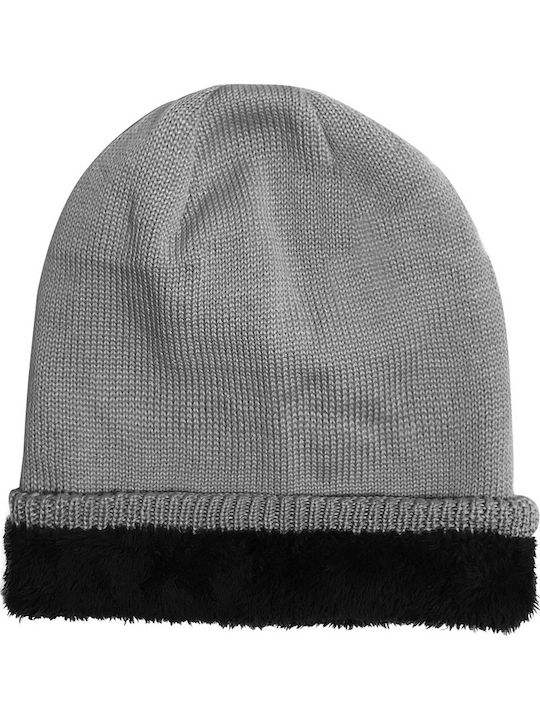 Beanie Unisex Σκούφος Πλεκτός σε Γκρι χρώμα