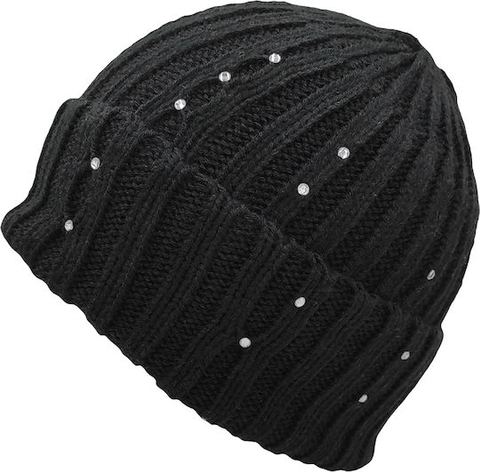 Beanie Beanie with Rib Knit in Black color