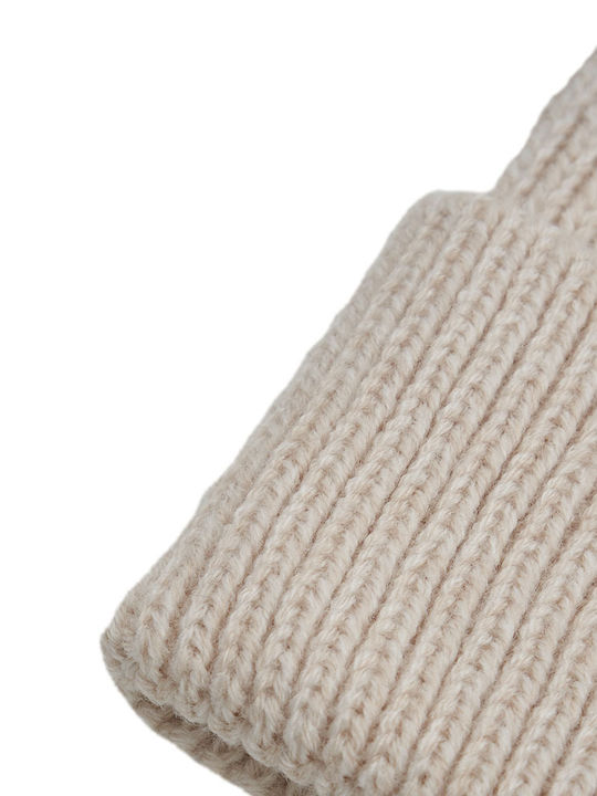 Beanie Beanie Knitted in Ecru color