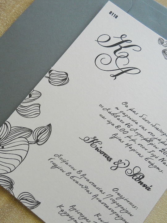 Hochzeitseinladung Fleur Grau Aaf8118
