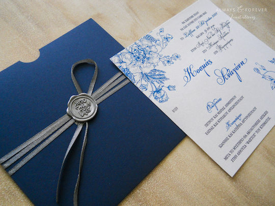 Invitație De Nuntă Blue Cloves Aaf8109