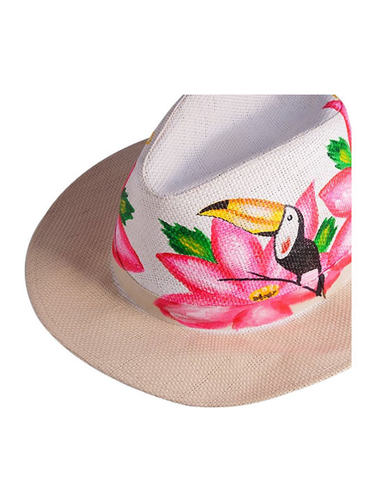 Wicker Women's Panama Hat Type Panama design beach Multicolour