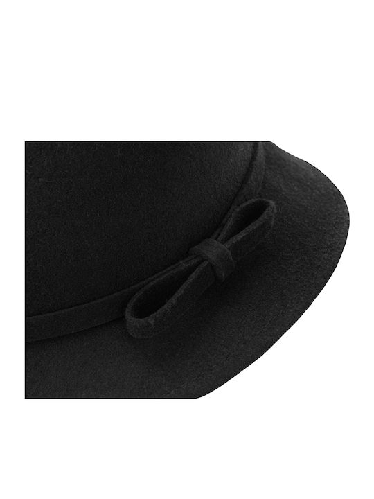 Brims and Trims Κωδ. Γυναικείο Μάλλινο Καπέλο Cloche Μαύρο