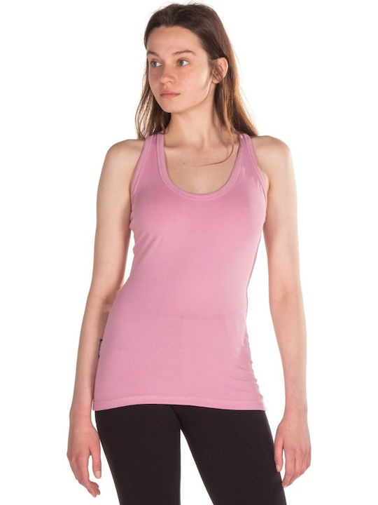 Damen Sommer Bluse Baumwolle Ärmellos Pink