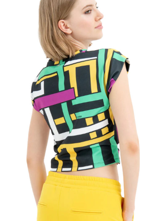 Γυναικείο Καλοκαιρινό Crop Top Αμάνικο Multicolor
