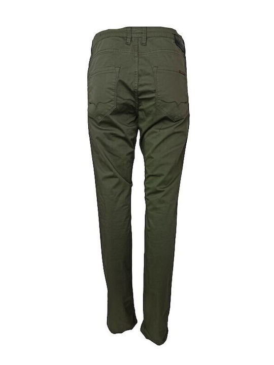 Berlin High Waist Women's Jean Trousers in Slim Fit Khaki