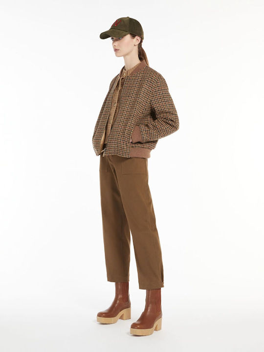 Eros Women's Fabric Trousers Tabac Brownc Brown