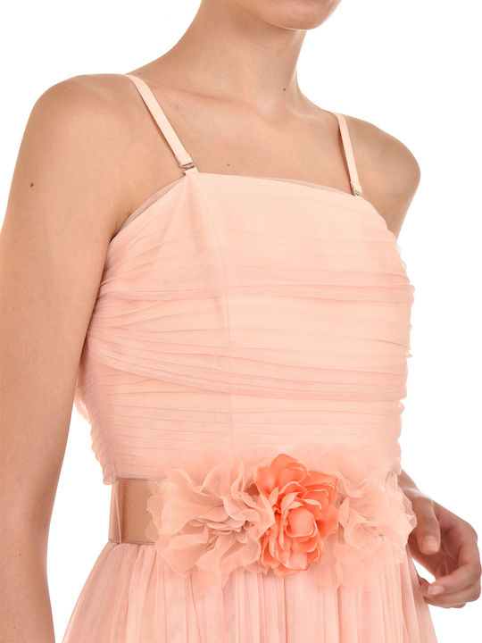 Summer Maxi Dress for Wedding / Christening with Tulle Pink