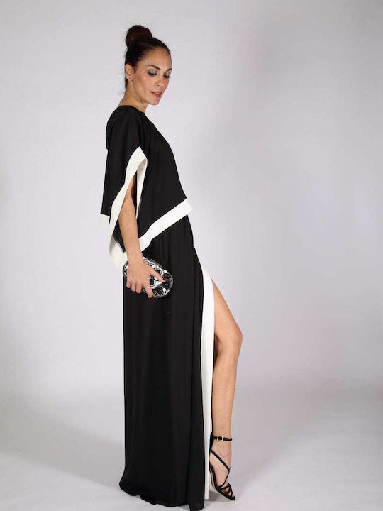 Summer Maxi Evening Dress with Lace Black