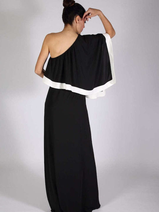 Summer Maxi Evening Dress with Lace Black