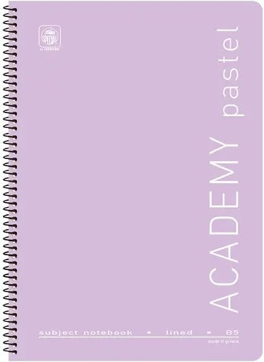 Typotrust Spiral Notebook Homework B5 120 Sheets 4 Subjects Pastel Academy 1pcs (Μiscellaneous Designs)