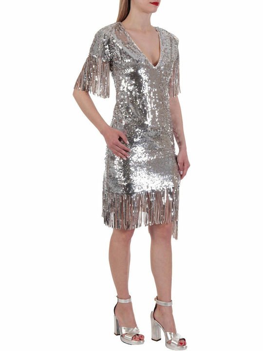 Summer Mini Evening Silver Dress