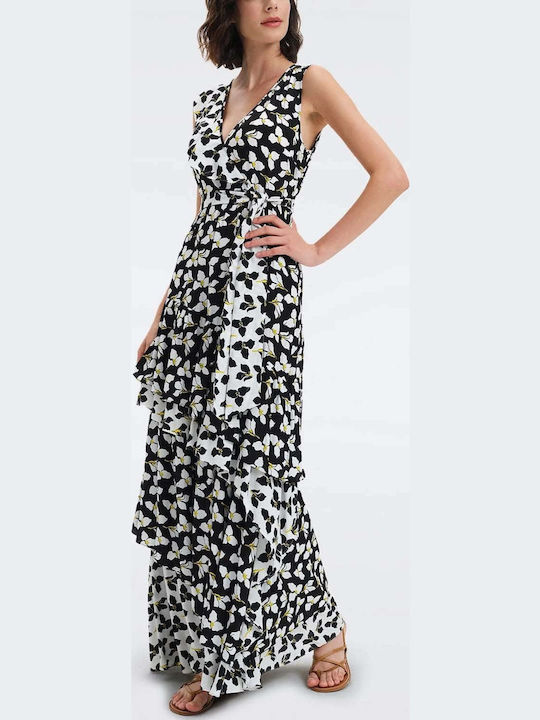 Rochii De Vară Pentru Femei Maxi Rochie Graphic Flower Sm Iv Sm Bk