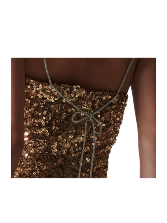 Summer Mini Evening Dress Gold
