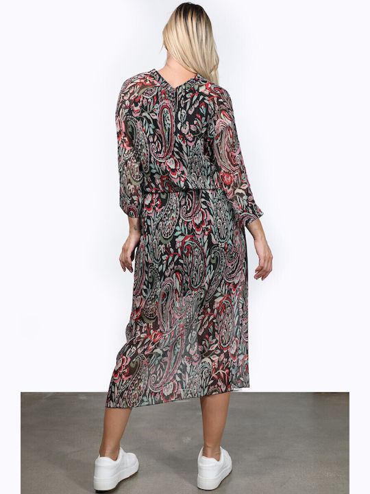 Sommer Midi Damenkleid Mehrfarbig
