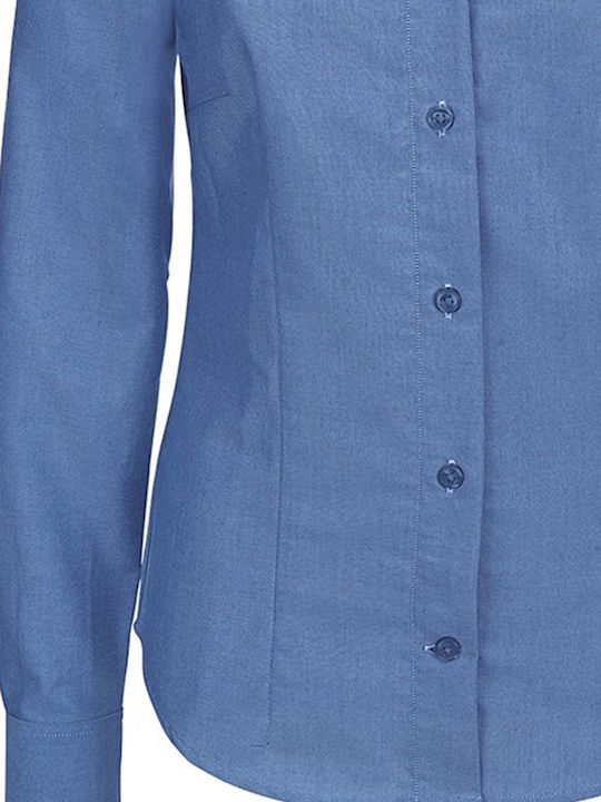 Langärmelig Damen Hemd Blue Chip Monochrom