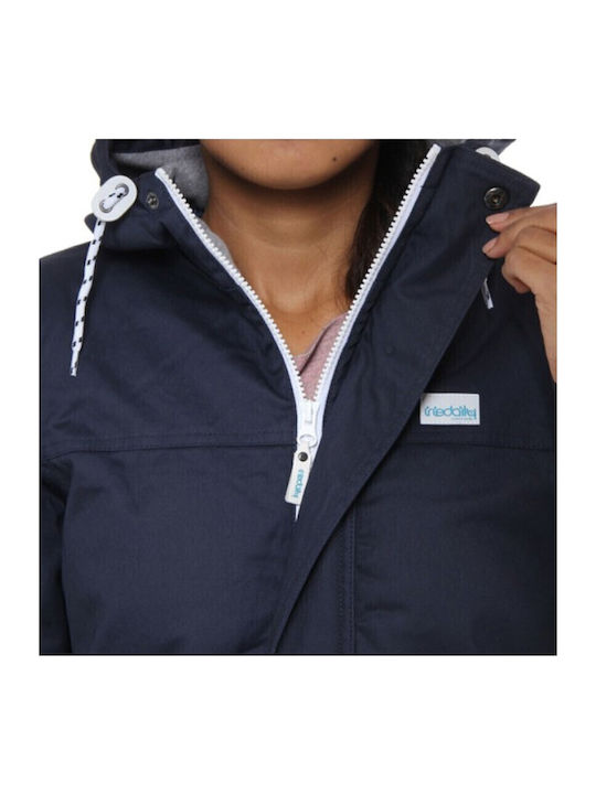 Kurz Damen Parka Jacke für Winter Navy - NAVY