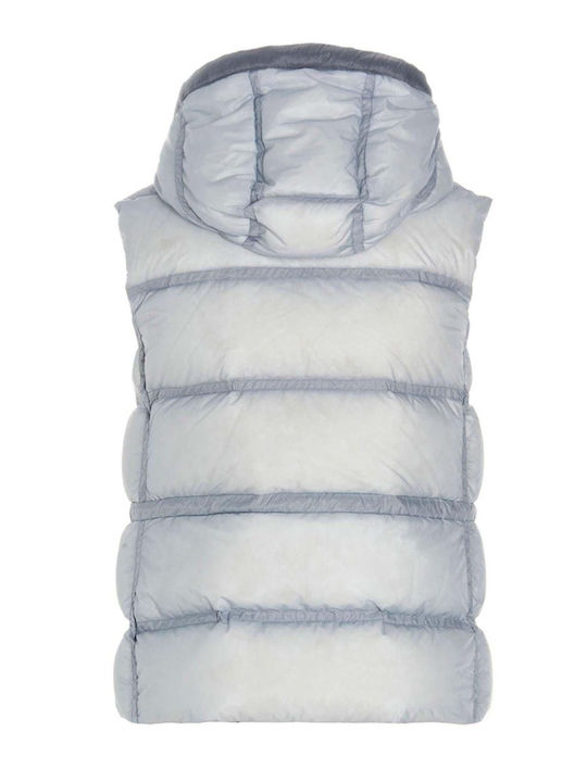 Women's Short Puffer Jacket for Winter with Hood Gray