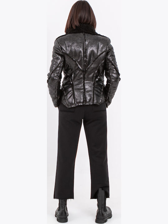 Women's Short Lifestyle Jacket for Winter Black