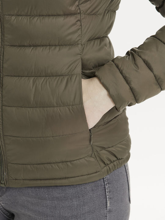 Kurz Damen Puffer Jacke für Winter Black
