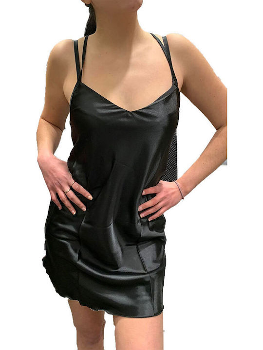 Fontana di Vita Summer Women's Nightgown Black