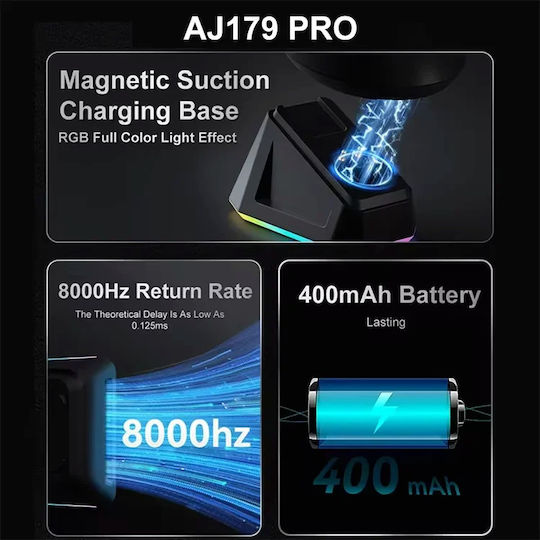 Ajazz AJ179 PRO Ασύρματο Gaming Ποντίκι 26000 DPI Λευκό
