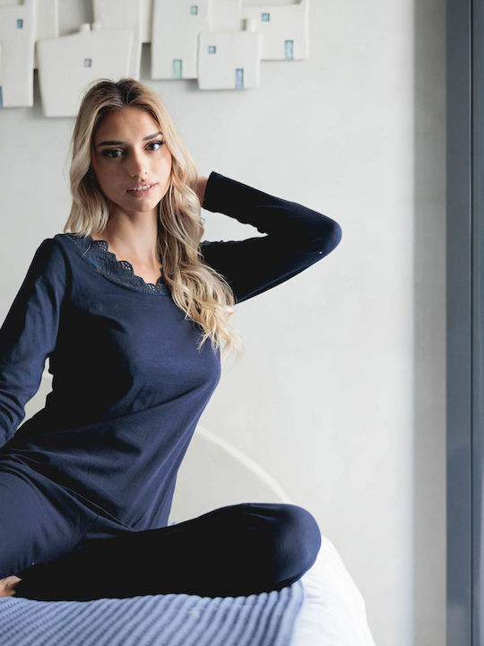 Sexen Winter Women's Pyjama Set Blue