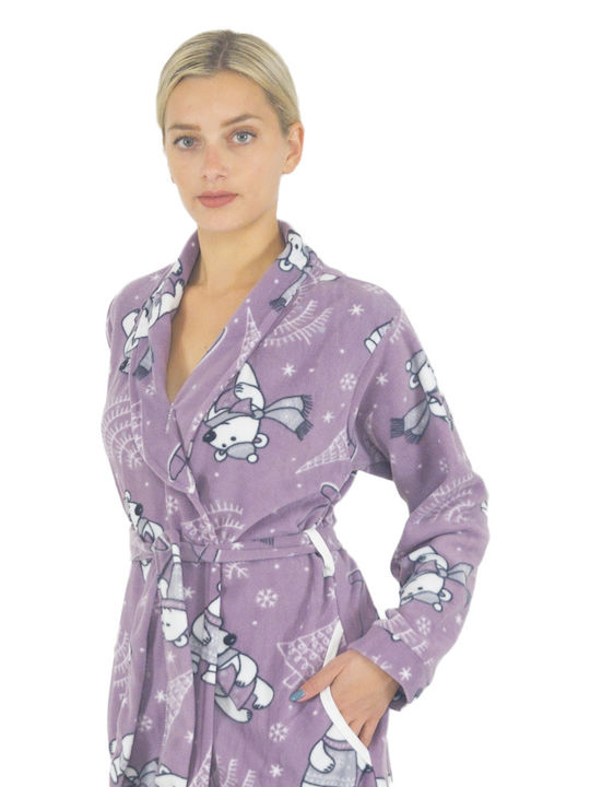 Goodnight Winter Women's Robe Purple