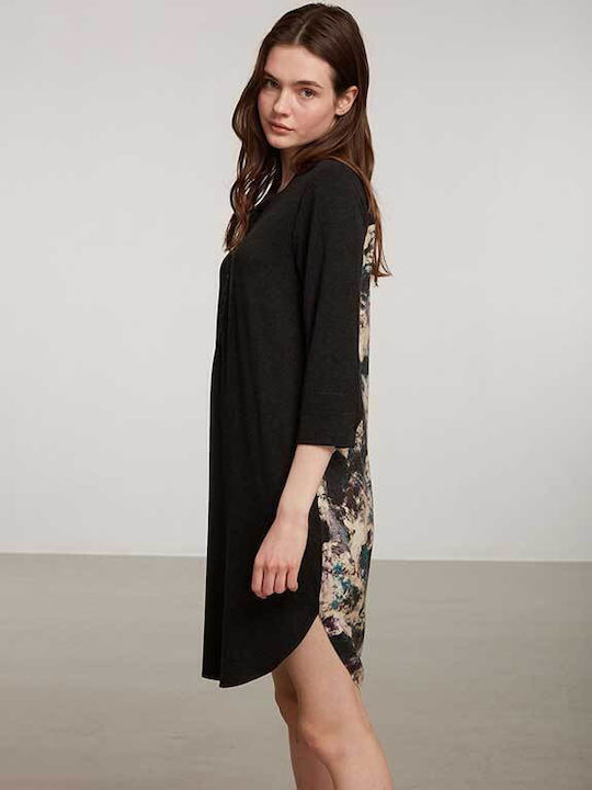 Penye Mood Sommer Damen Nachthemd Black