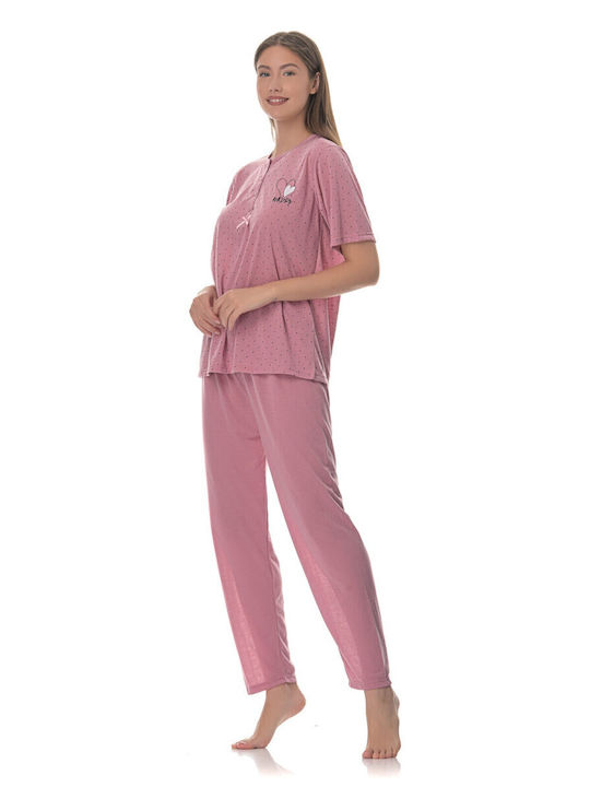 Cootaiya Winter Damen Pyjama-Hose Pink Kurz