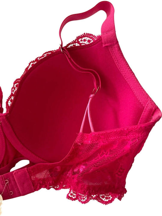 Balconette Balconette Bra with Light Padding Underwire Fuchsia