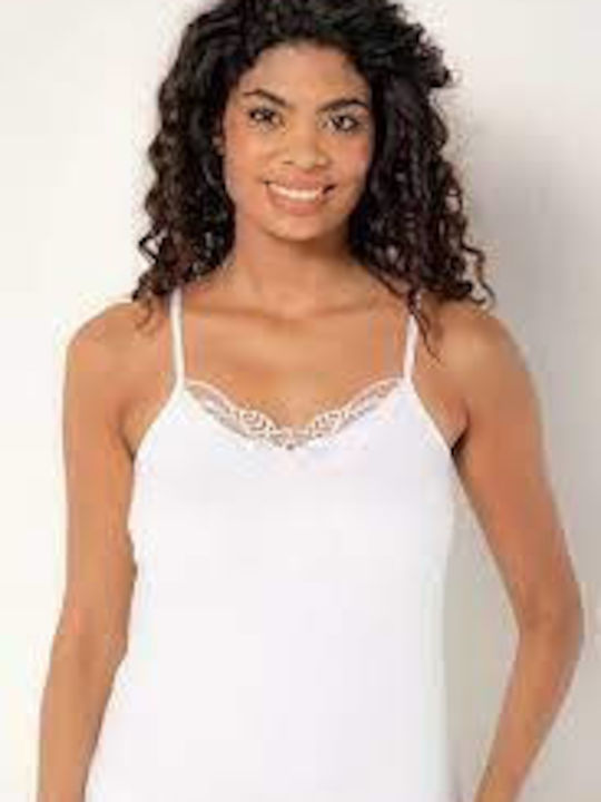 Women's T-Shirt with Spaghetti Strap White