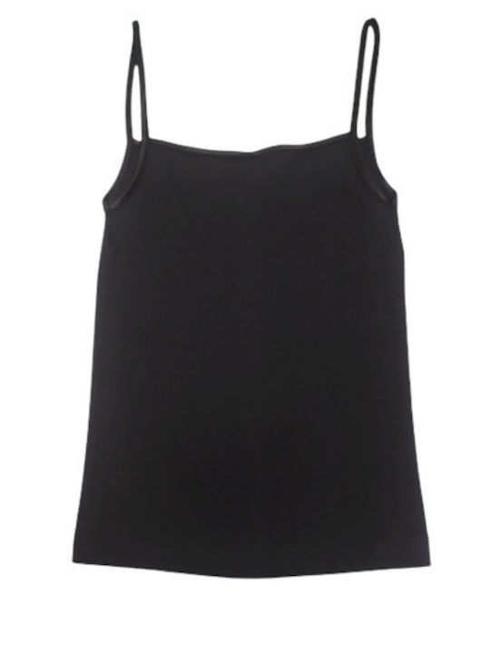 Cu Bretele Bumbac Black Tricou pentru femei