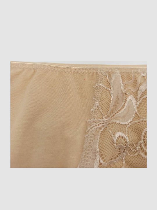 Hohe Taille Damen Slip 3Pack Beige