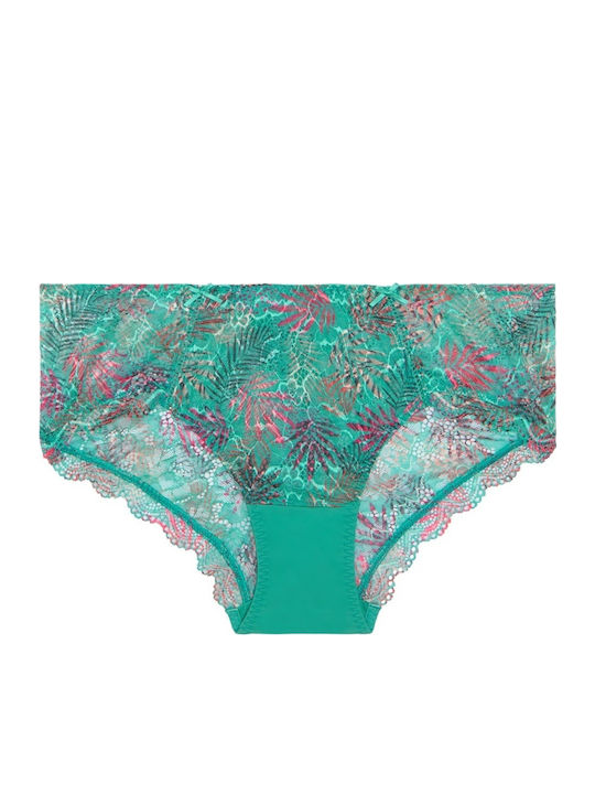 Damen Boxer mit Spitze Türkis