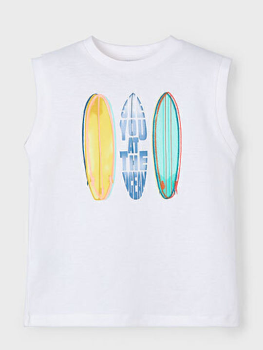 Kids' Shirt Sleeveless White Surf Boards