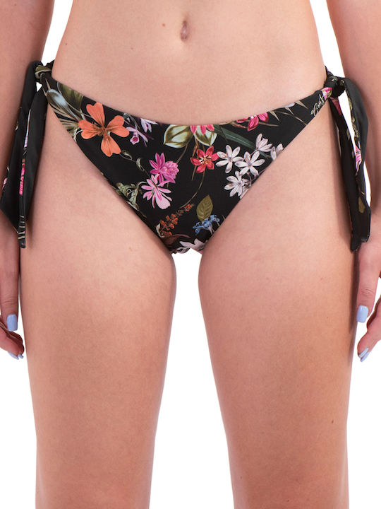 Bikini Slip με Κορδονάκια Black