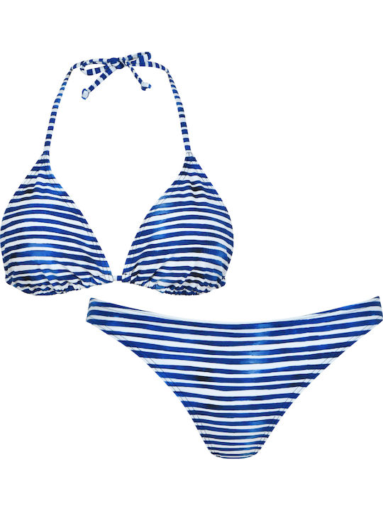 Bikini Slip Striped Blue