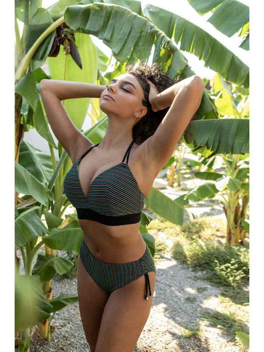 Bikini Dreieck Top D Cup Mit Polsterung Gestreift
