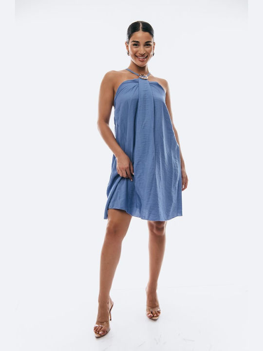 Mini Φόρεμα για Γάμο / Βάπτιση Σιέλ