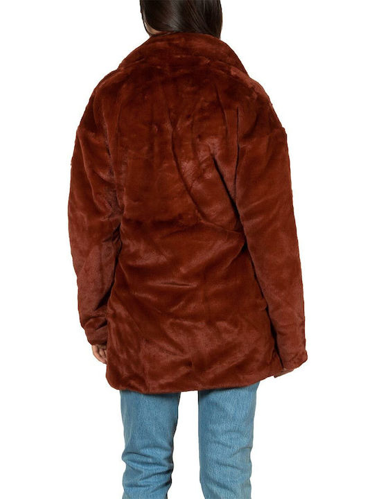 Women's Long Fur Terracotta