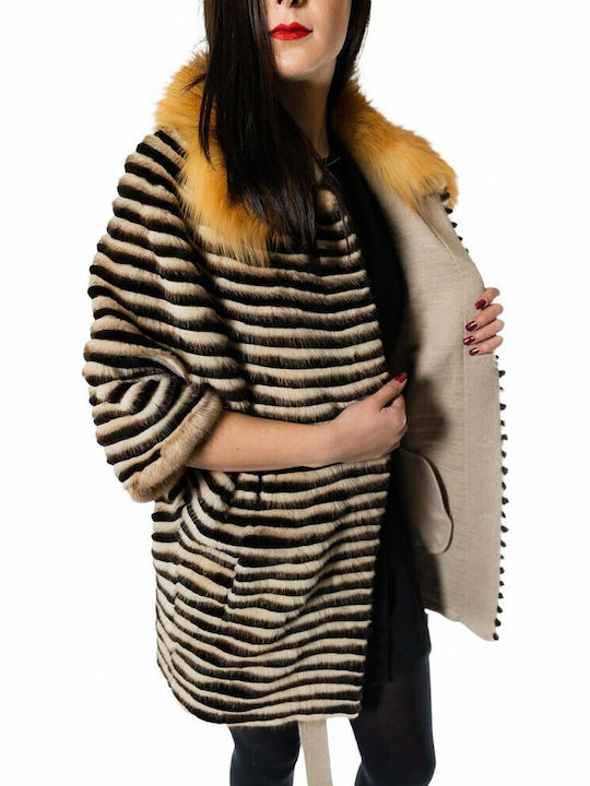 Lungă Blană de damă Beige