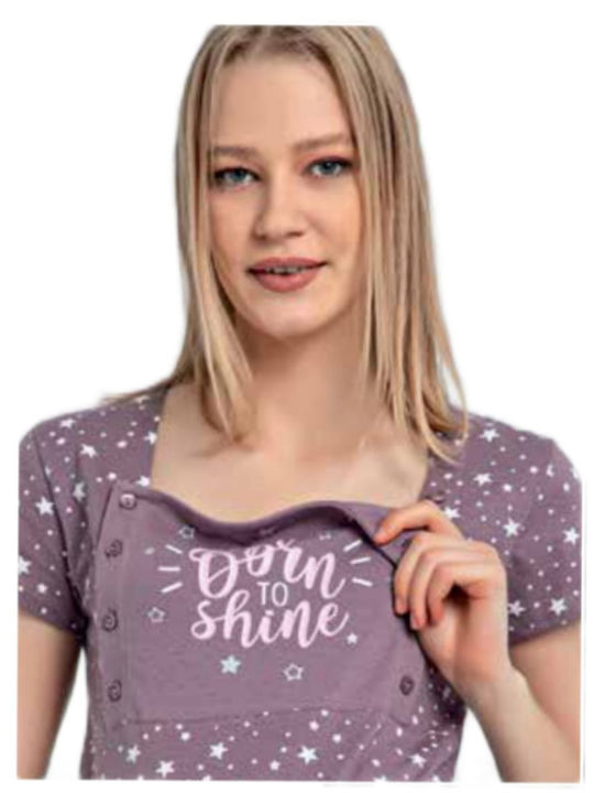 Angel's Secret Nightgown Maternity & Nursing Lilac