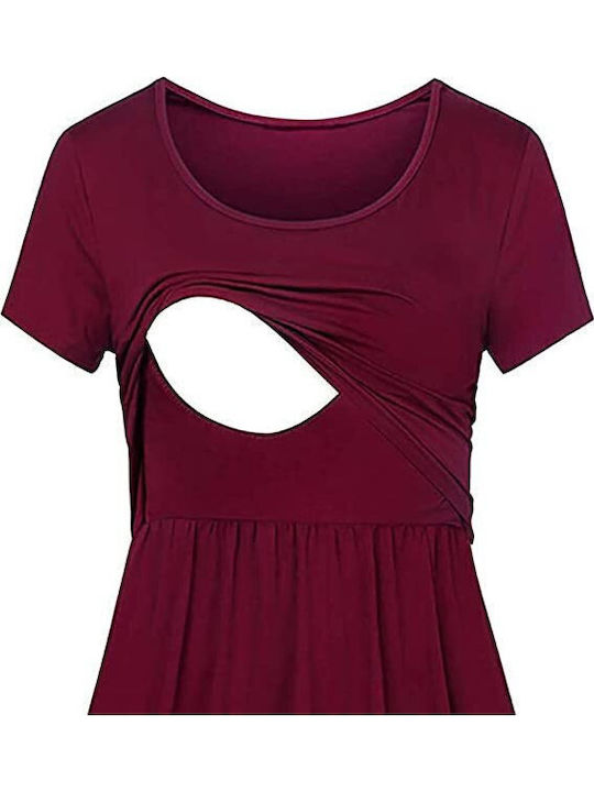 Queen Mother Nightgown Maternity & Nursing burgundy