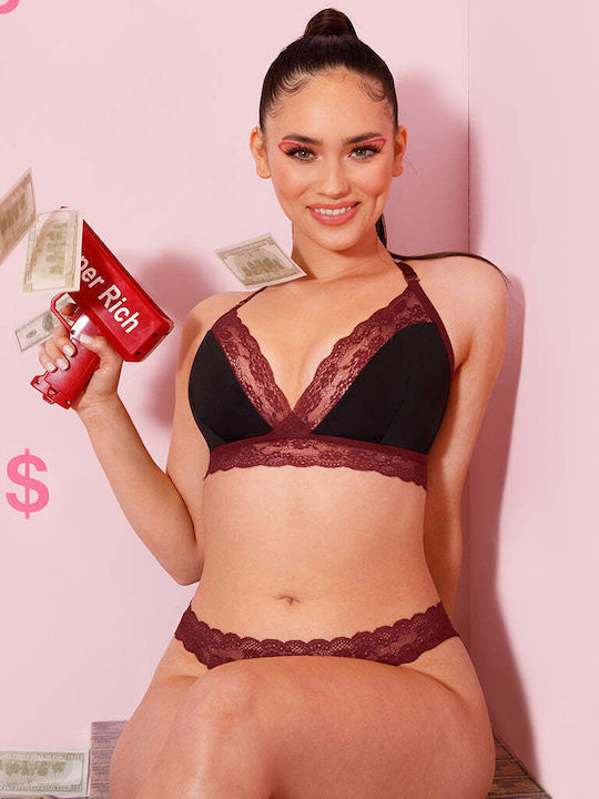 Curvy Kate Maternity & Nursing Bra with Clips Bordeaux with Black