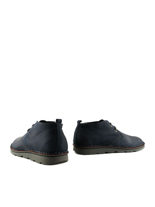 Leder Marineblau Herrenstiefel